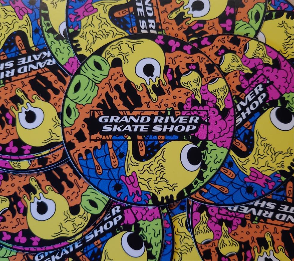 Grand River Stickers - Graffiti Logo (Round)