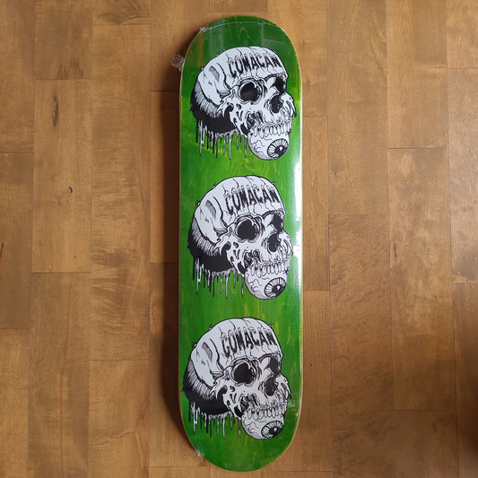 COMACAN - Triple Skull Green 8.38" Popsicle Deck