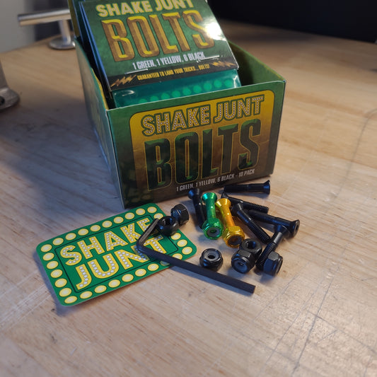 Shake Junt Bolts - Black, Green & Yellow 1" Allen