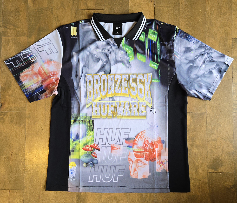 HUF x Bronze56K Glitched Soccer Jersey Multi XL