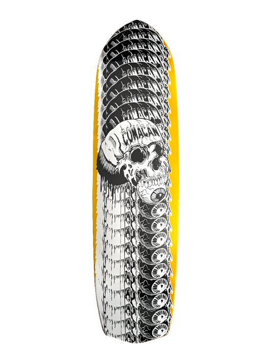 COMACAN - Stacked Skull Punk Point 8.5" Shaped Deck