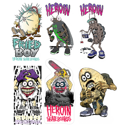 Heroin - Fried Boy Stickers