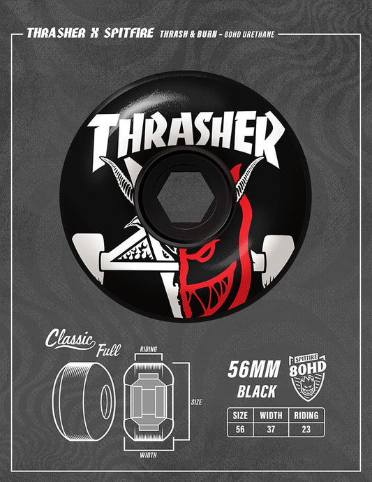 Spitfire x Thrasher - Thrash & Burn 80HD 56mm Classic Full Wheels