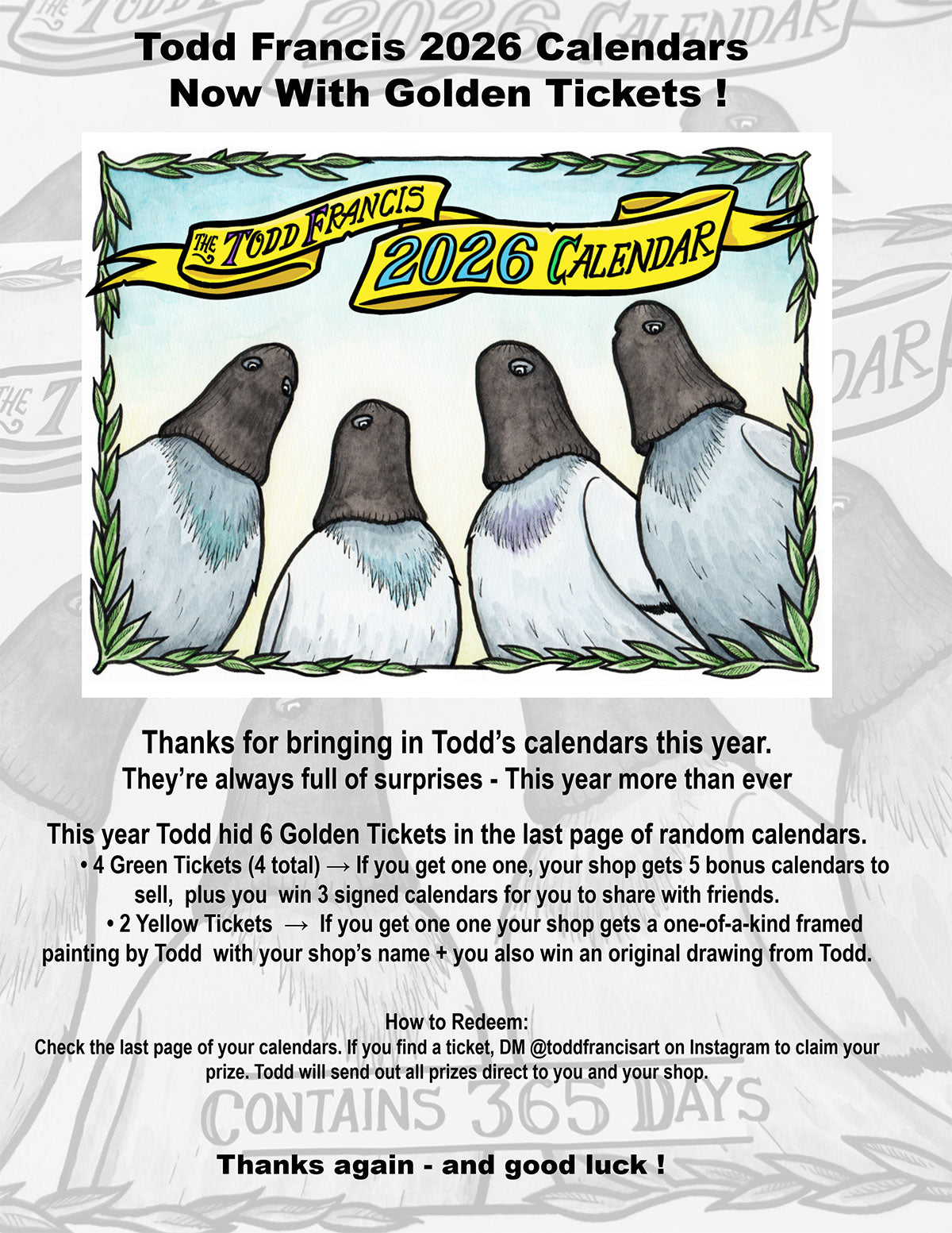 ANTIHERO - Todd Francis 2026 Calendar