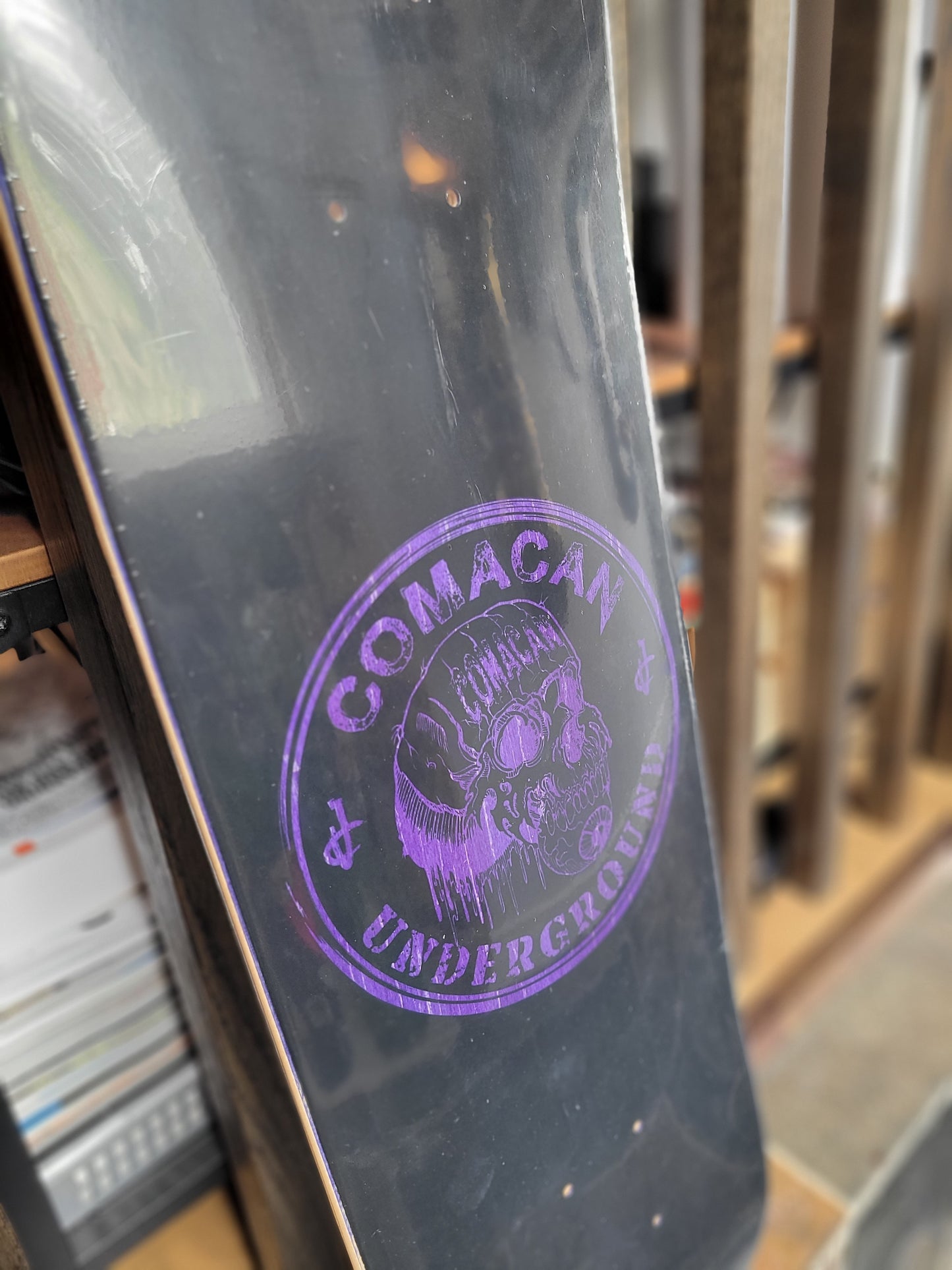COMACAN - Skull Stamp Series Mini Football 8.25" Shaped Deck (Purple)