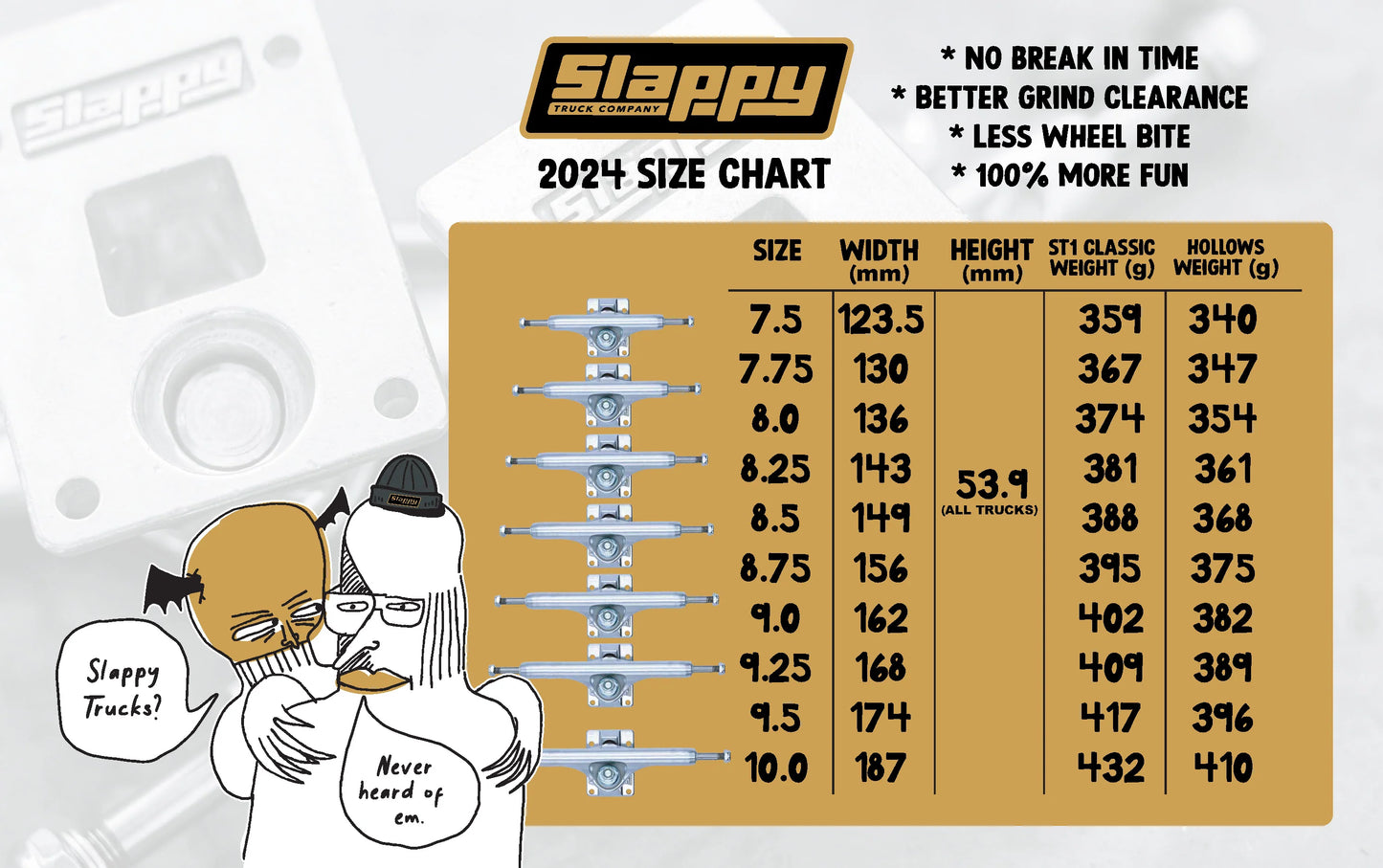Slappy - ST1 Classic Polished 8.0" Trucks