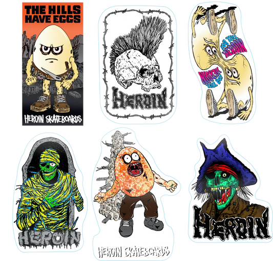 Heroin - Hills Have Eggs Stickers