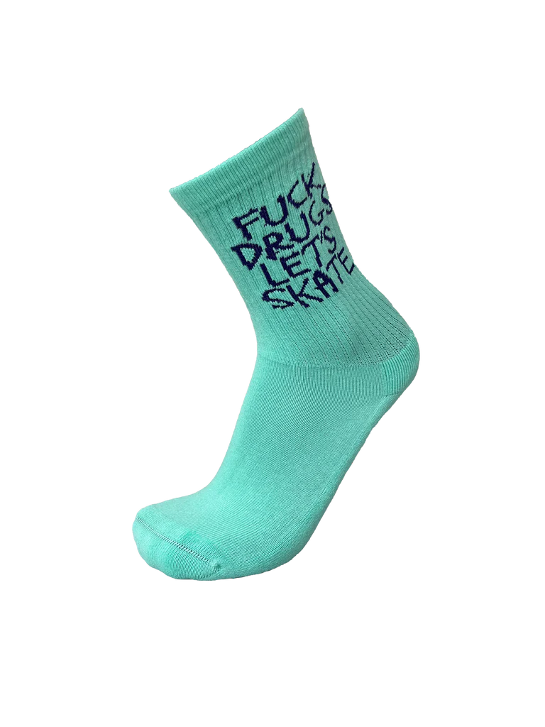 Heroin - Fuck Drugs Green Socks