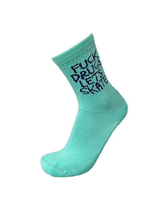 Heroin - Fuck Drugs Green Socks