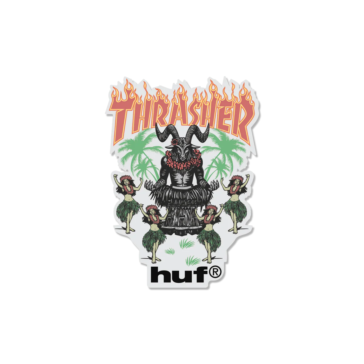 HUF x Thrasher - Goat Luau Sticker