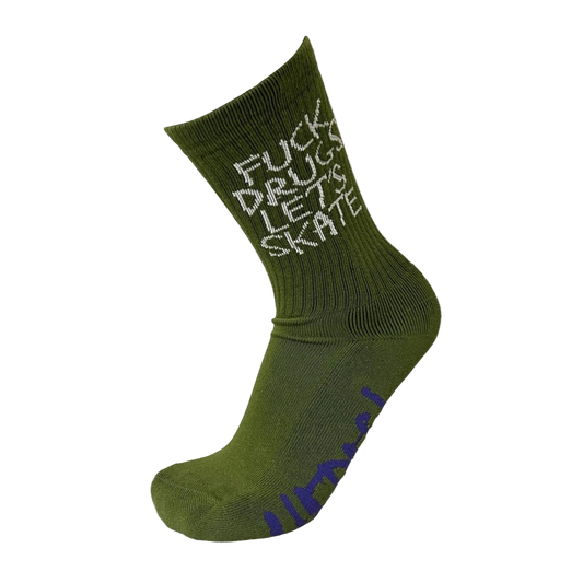 Heroin - Fuck Drugs Olive Socks