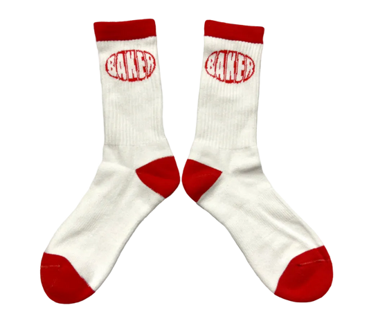 Baker - Oval Socks (White/Red)