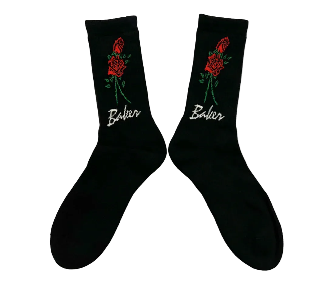 Baker - Roses Socks (Black)
