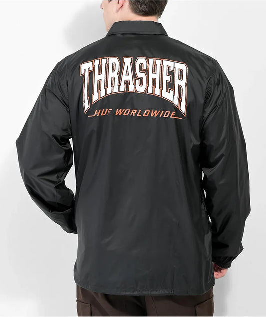 HUF x Thrasher - Split Coaches Jacket (Black)