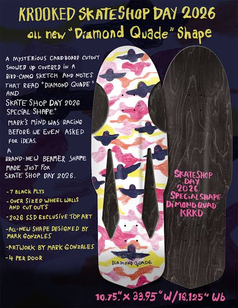 Krooked SSD '26 - Diamond Quade 10.75" Shaped Deck